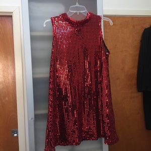 Red Sequined Dress